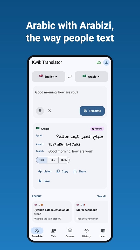 Arabic with Arabizi romanization