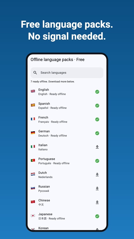 Offline language packs